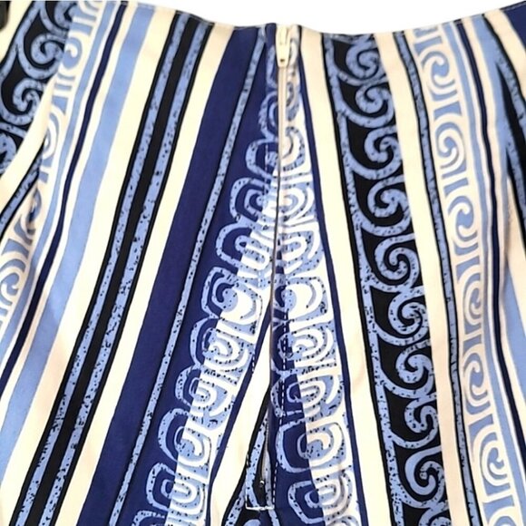 Blue & White Striped Pattern High-Waisted Lightweight Pants Womens Size M - Picture 14 of 14